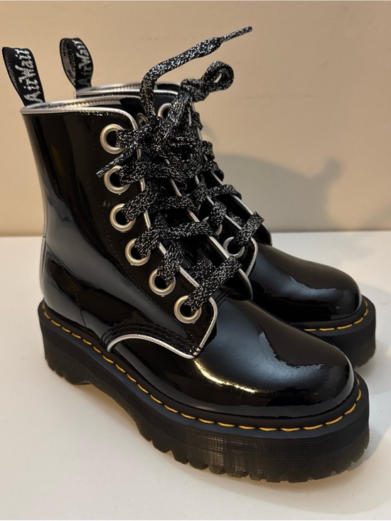 Dr. Martens Shoes - Dr. Martens Women's Molly Platform Retro Quad Black Patent Lamper US 7 RARE!!!
